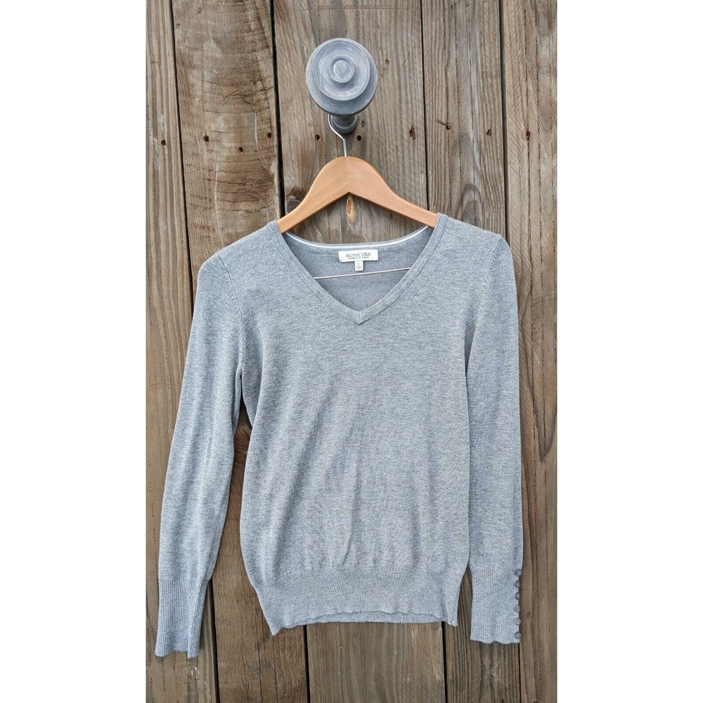 $5 SALE - Active USA Grey Sweater 80% Rayon S